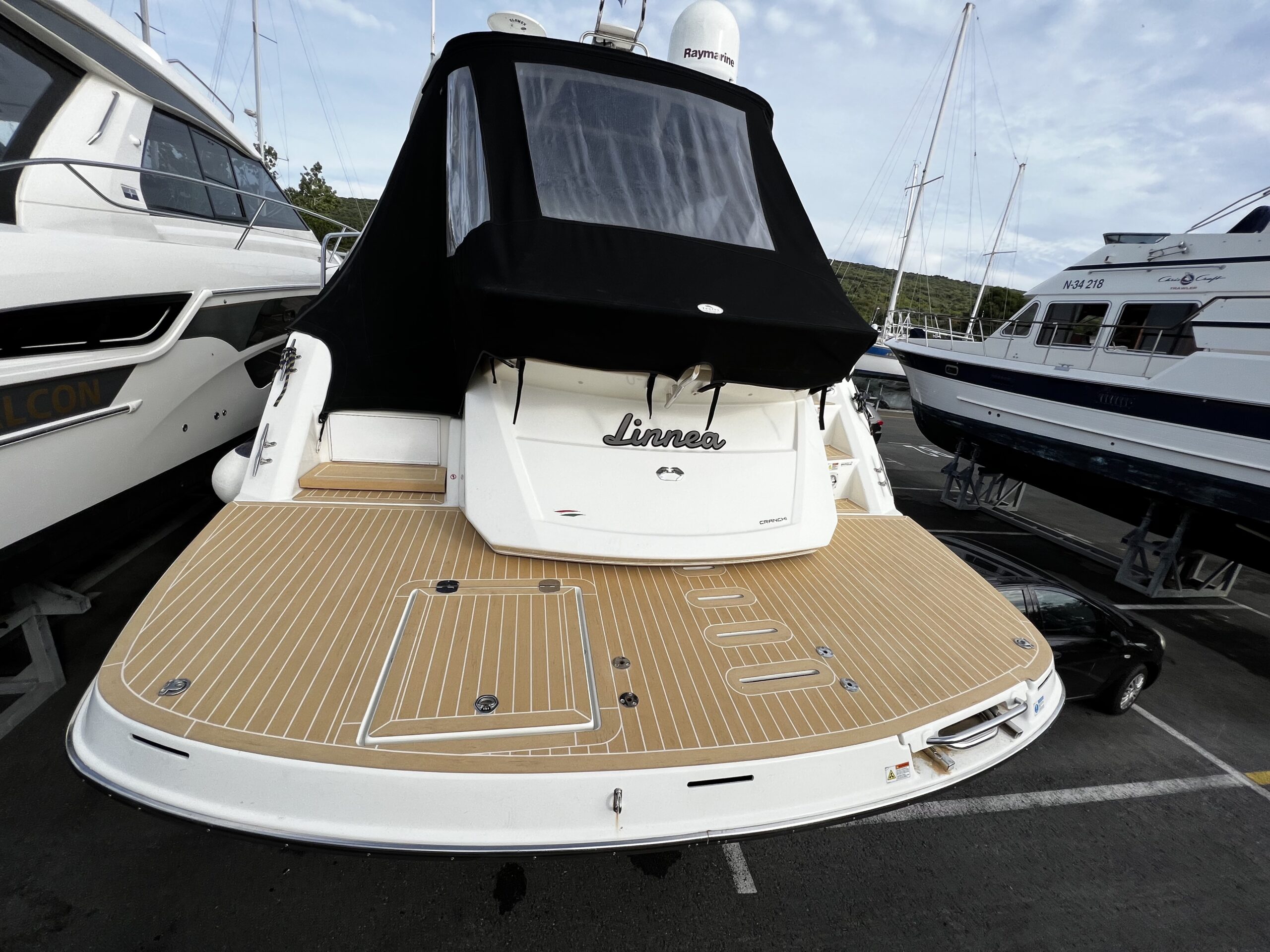 teak on Cranchi 44 boat on Krk island